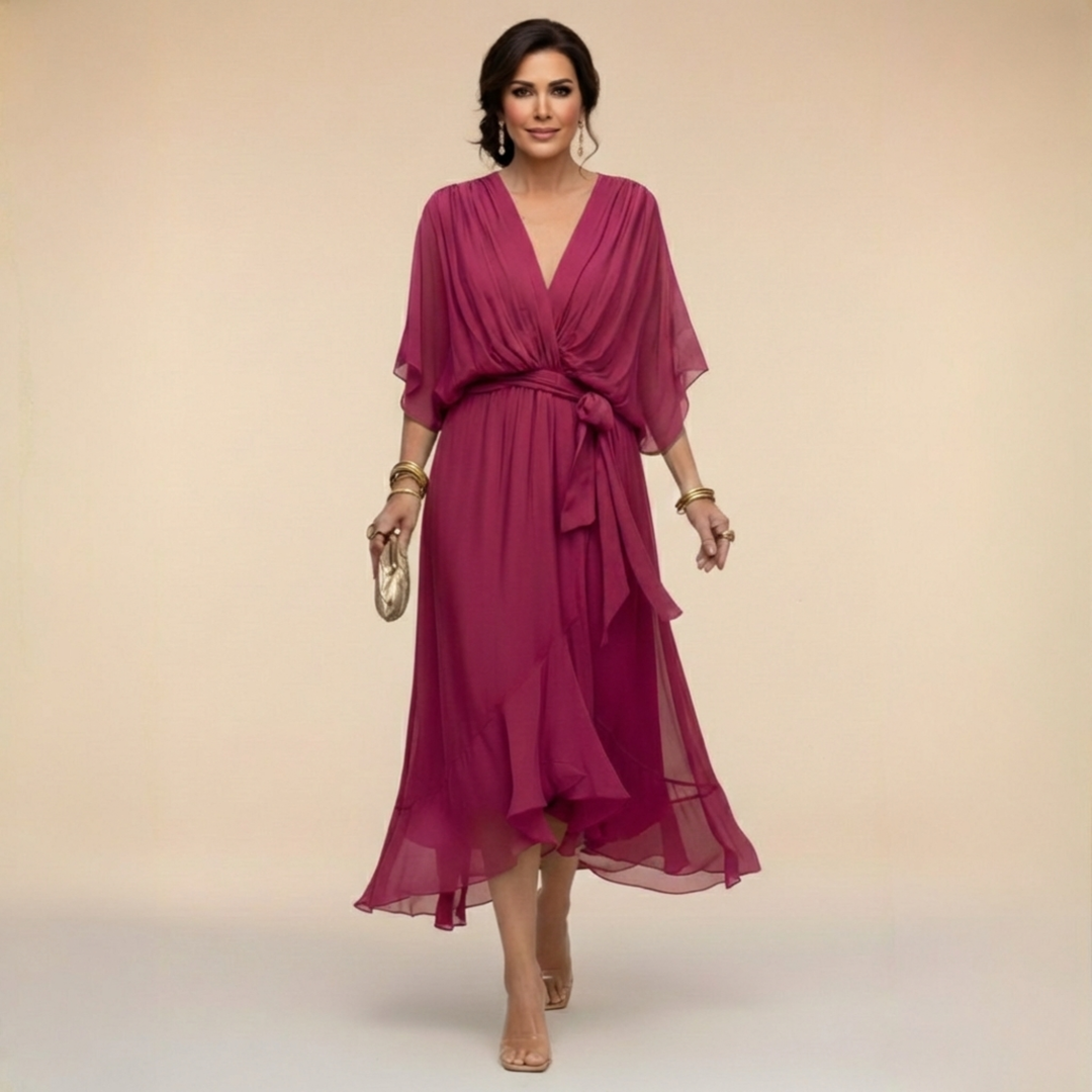 Women's V-Neck Flowy Summer Dress – image 4