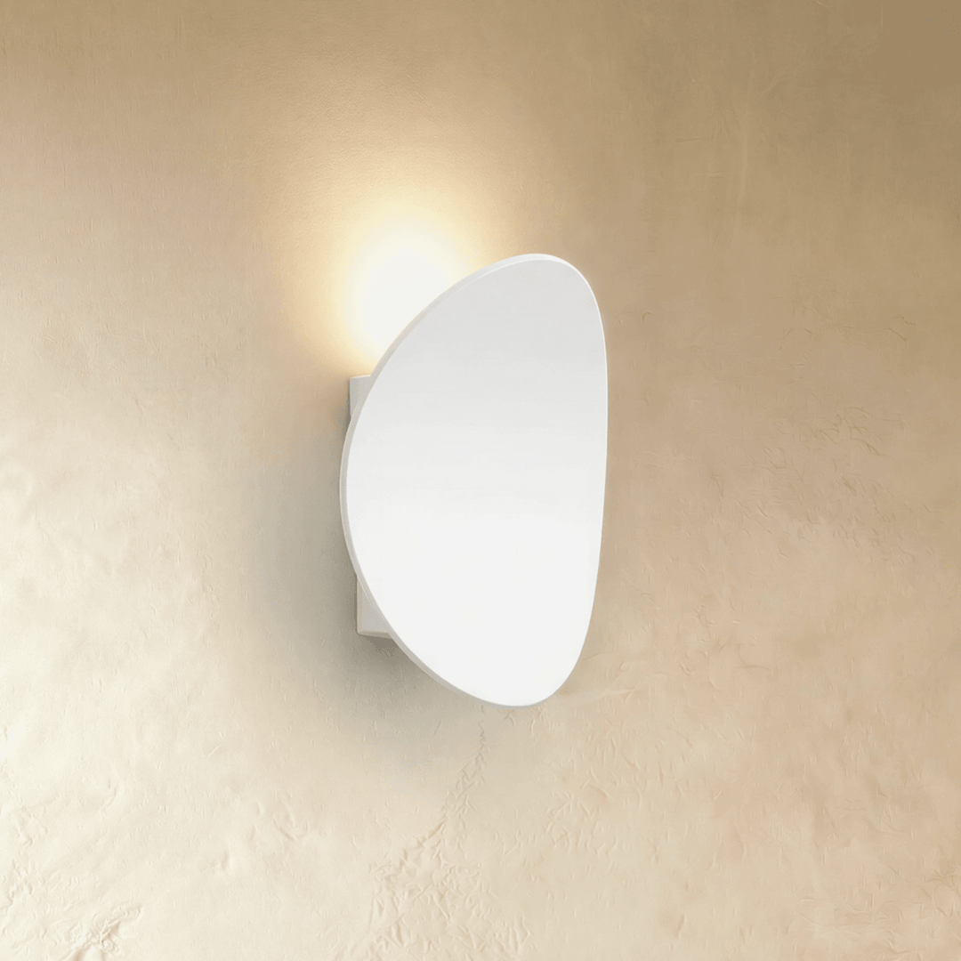 Pebble Wall Light with Backlight Glow | Black or White
