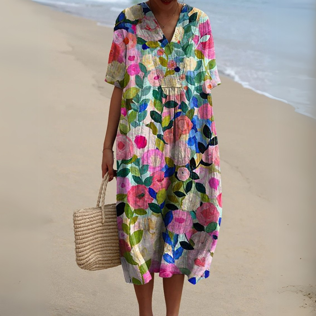 Women's V-Neck Summer Dress – image 1