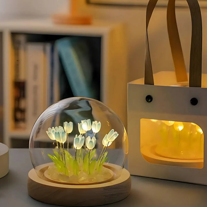 Tulip Glass Dome Night Light