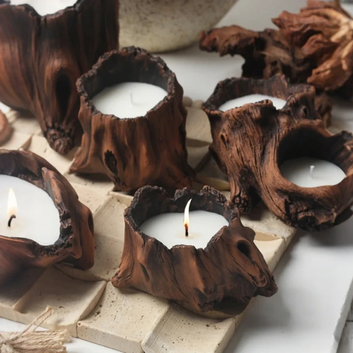 Cement Tree Hollow Candle Holder
