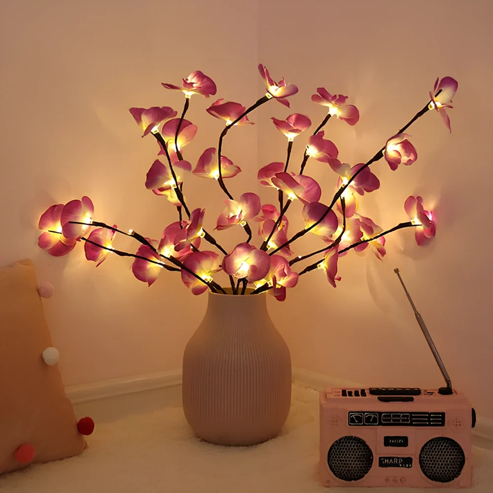 Lighted Blossom and Willow Branches