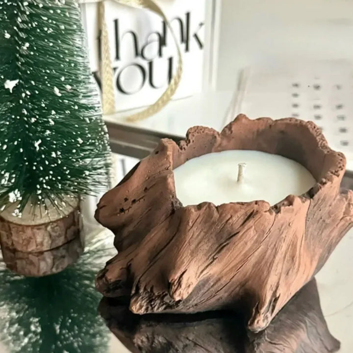 Cement Tree Hollow Candle Holder