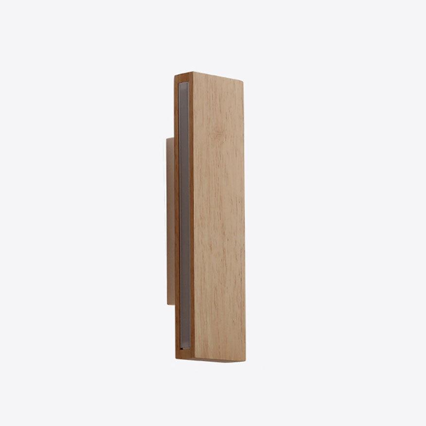 Japanese Wood Rectangular LED Wall Sconce