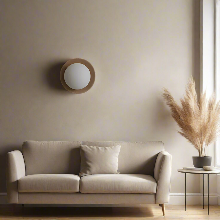 Natural Wood Wall Light with Opal Globe | Walnut or Oak Tone