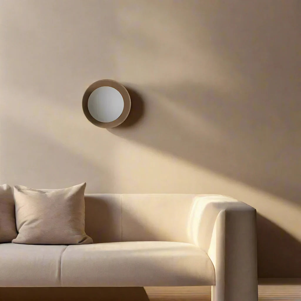 Natural Wood Wall Light with Opal Globe | Walnut or Oak Tone
