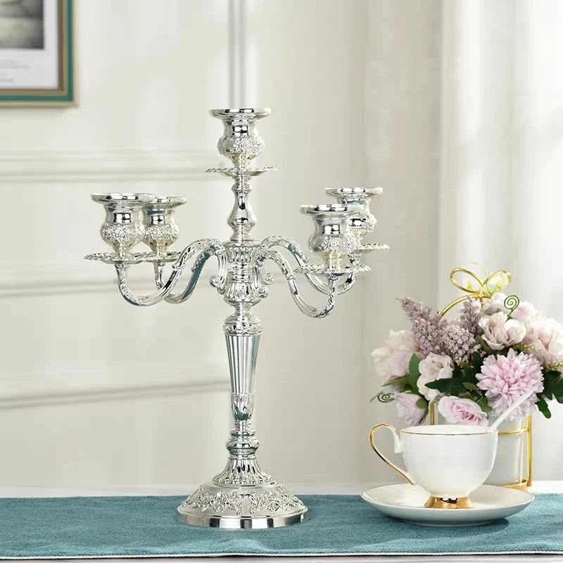 Vintage Floral Alloy Candelabra