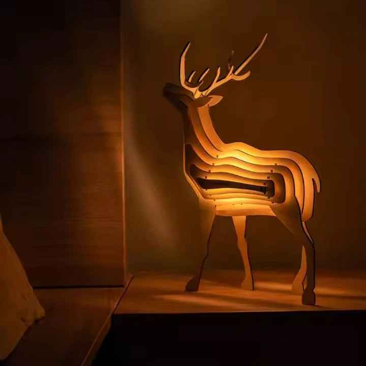 3D Wooden Animal Table Lamp