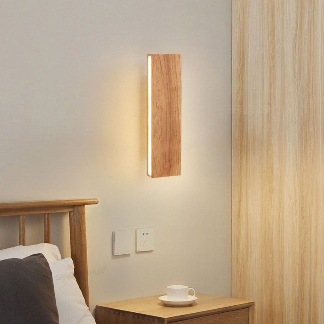 Rotating Wood Wall Light | Up and Down LED, 22 or 32 cm