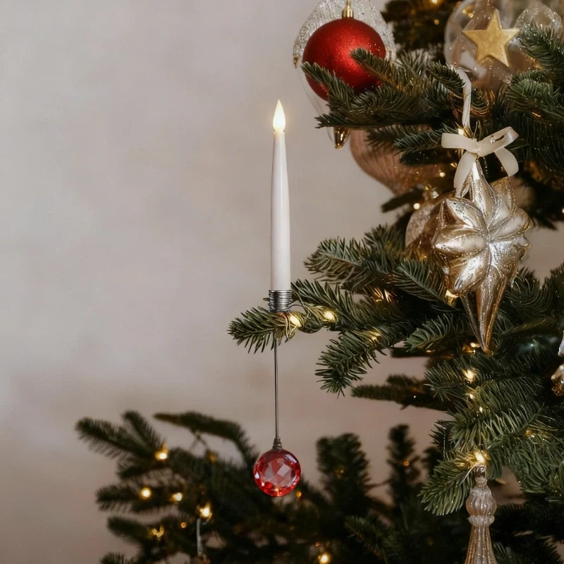 Christmas Tree Candle Lights with Crystal Drops