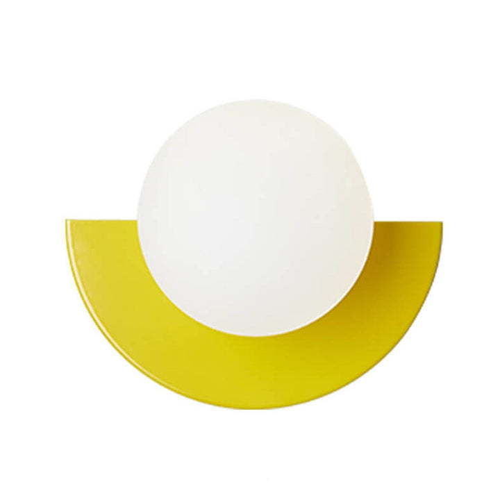 Half-Moon Wall Light | Opal Globe, 7 Colours