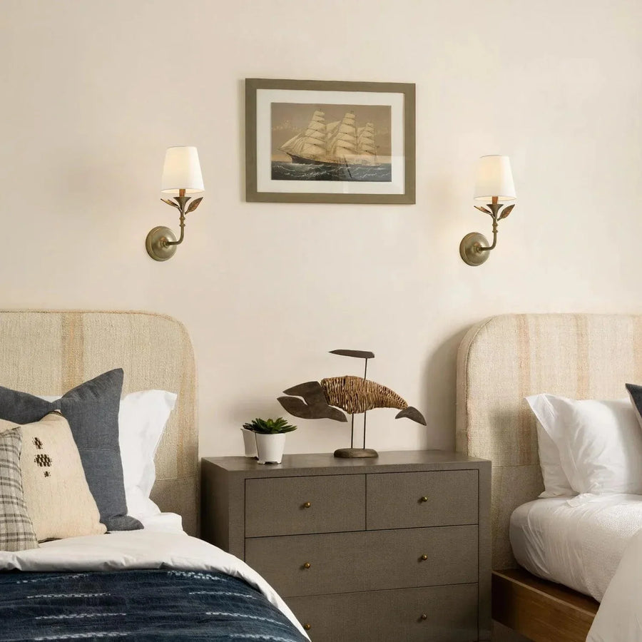 Celia Rustic Botanical Forged Iron Wall Sconce