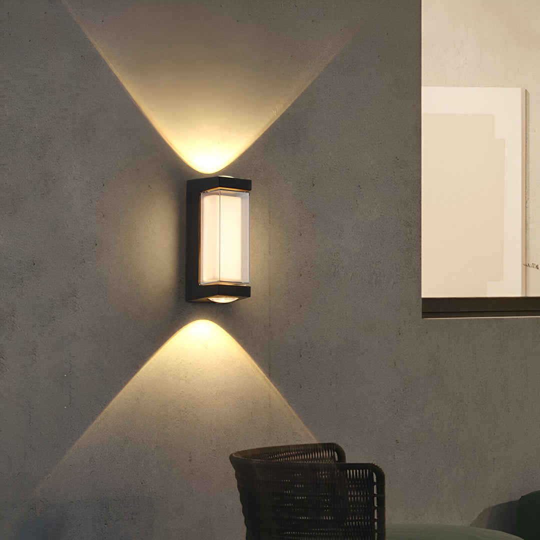 Nordic Minimalist Acrylic Rectangular Outdoor Wall Light LED Up-Down