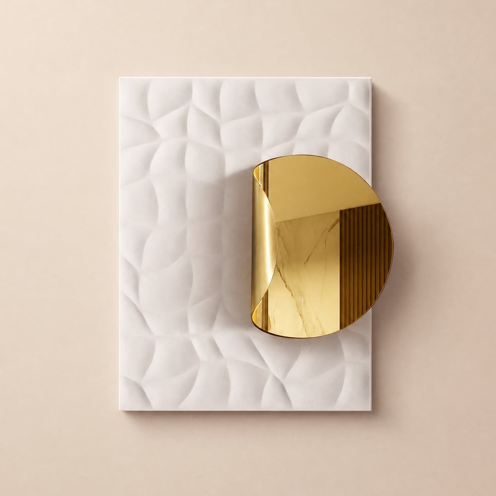 Geometric 3D Gold Metal Wall Art