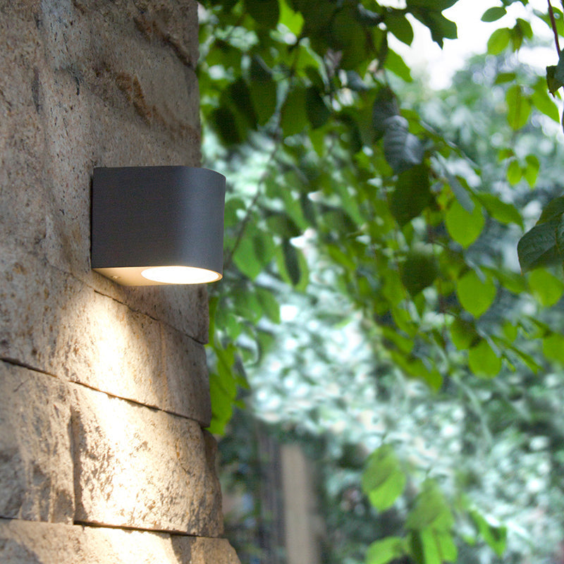 Square Up and Down Outdoor Wall Light | Black LED
