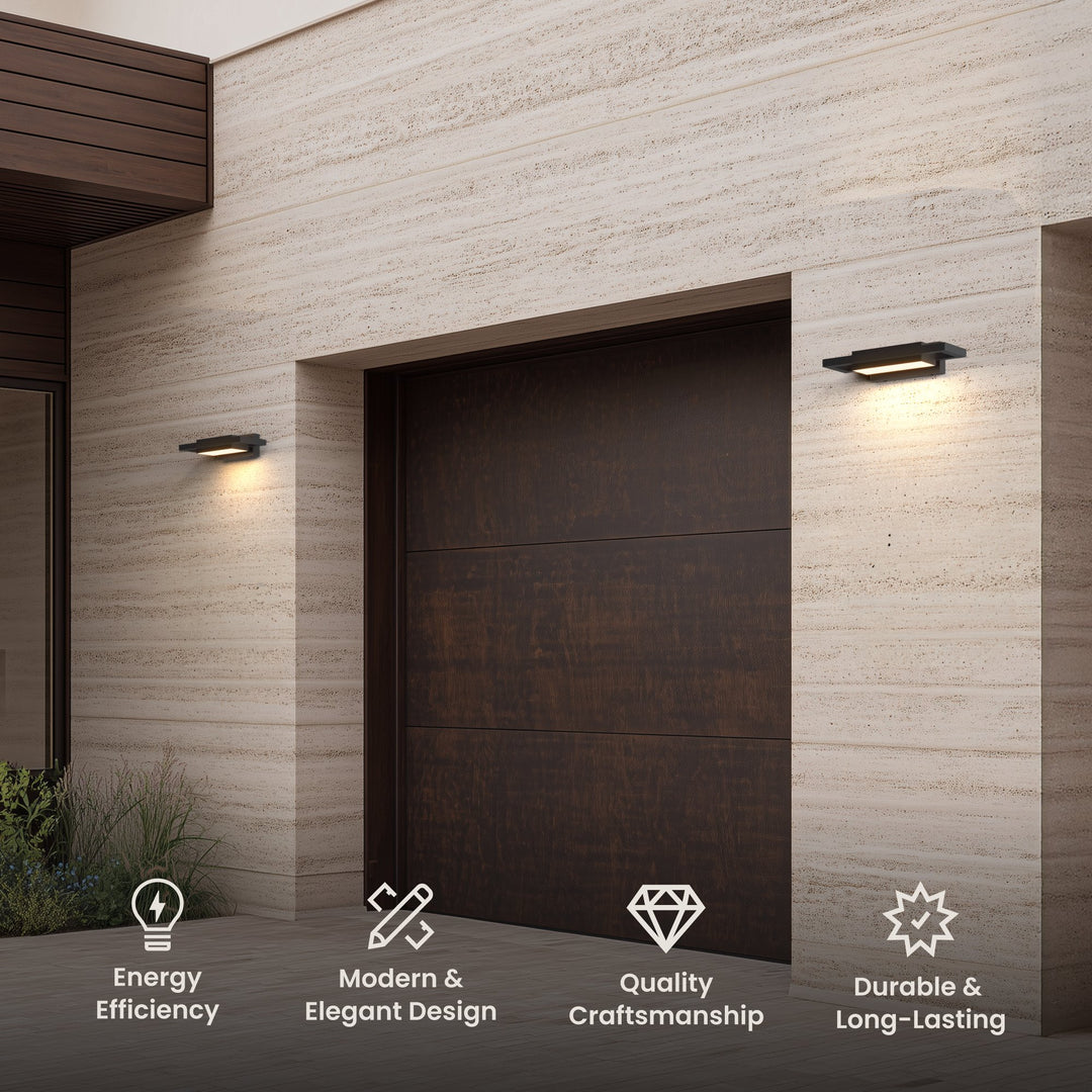 Floating Bar Outdoor Wall Light | Black Steel, 35 or 55 cm