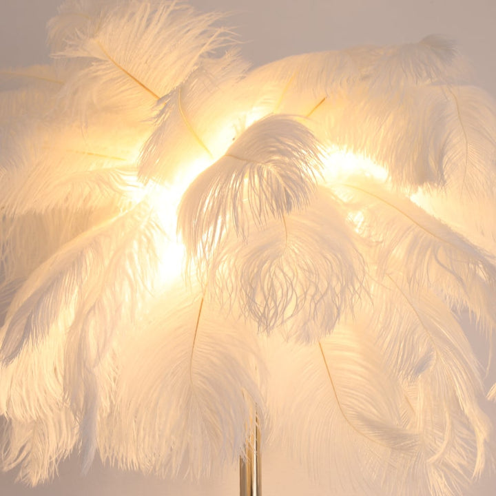 Art Deco Feather Shade Floor Lamp in Rose Gold