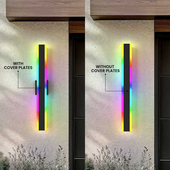Colour-Changing Linear Outdoor Wall Light | RGB, Remote