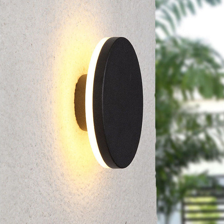 Halo Disc Outdoor Wall Light | Round or Square, Optional Sensor
