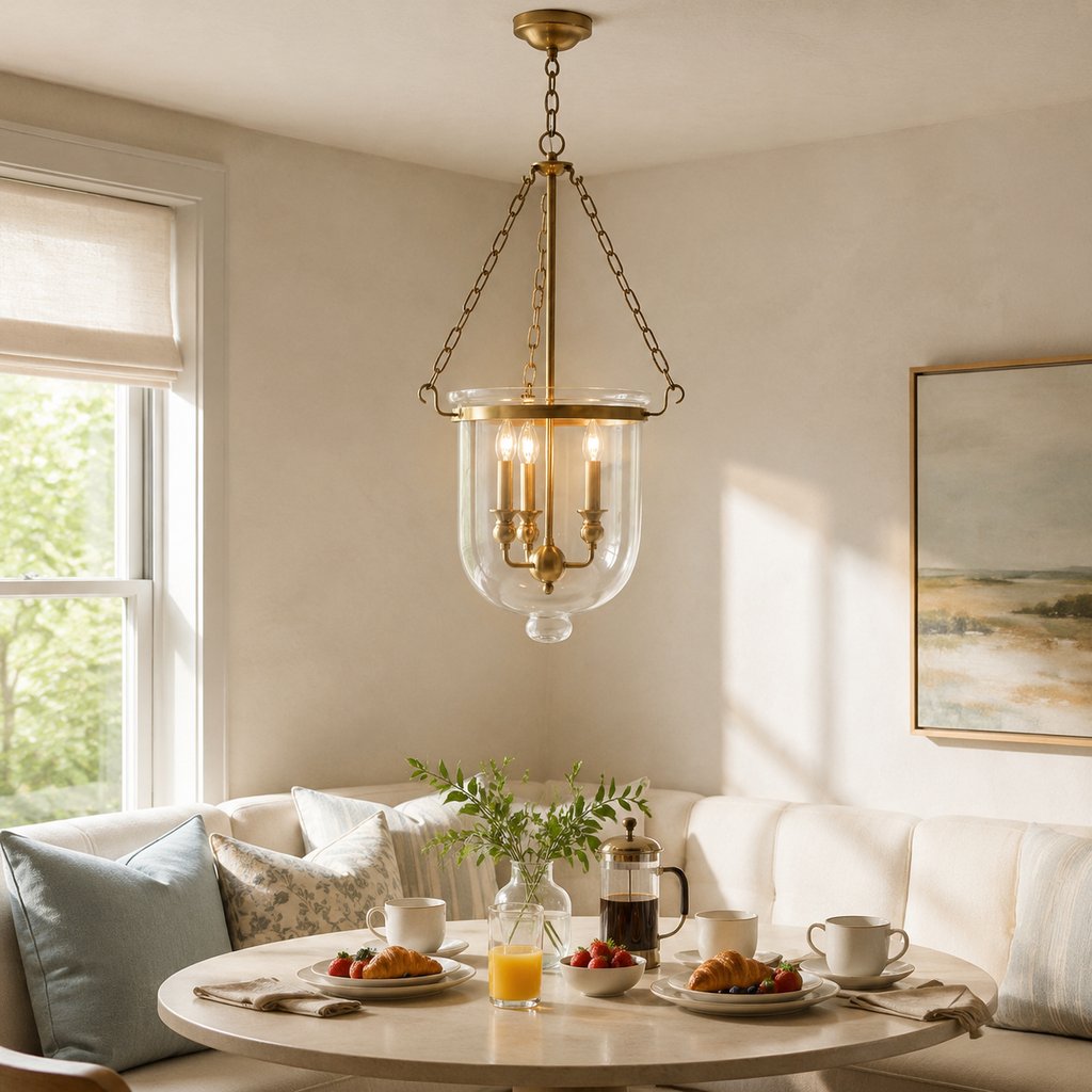 3-Light Clear Glass Lantern Pendant Light