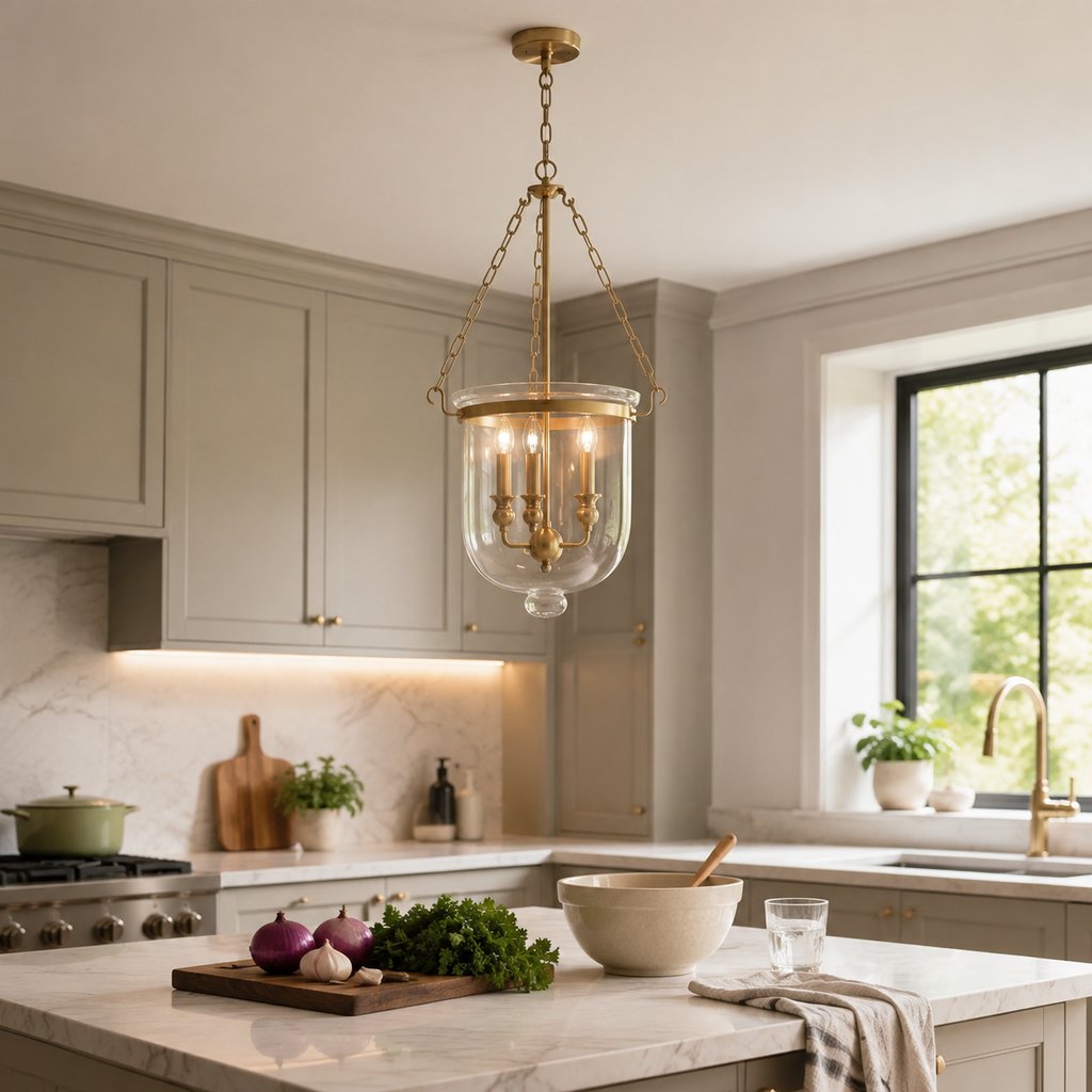 3-Light Clear Glass Lantern Pendant Light