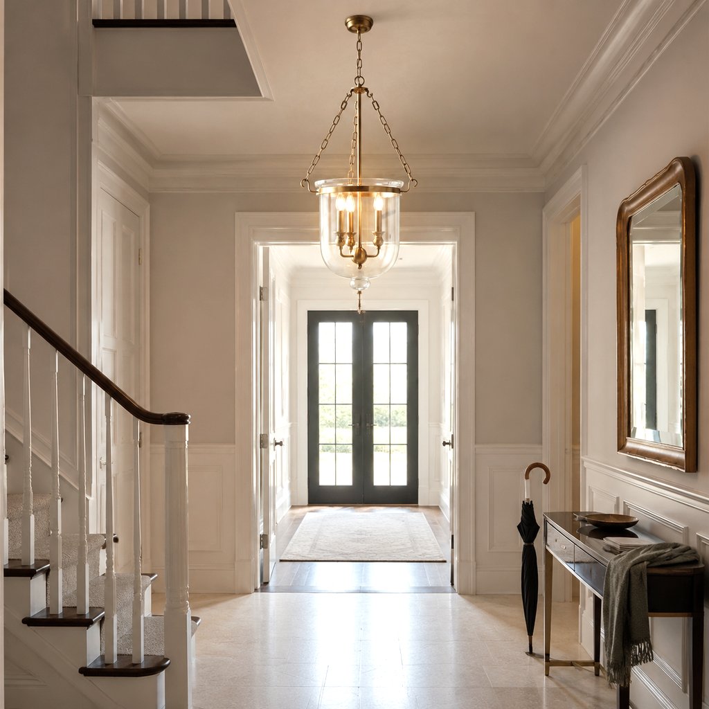 3-Light Clear Glass Lantern Pendant Light