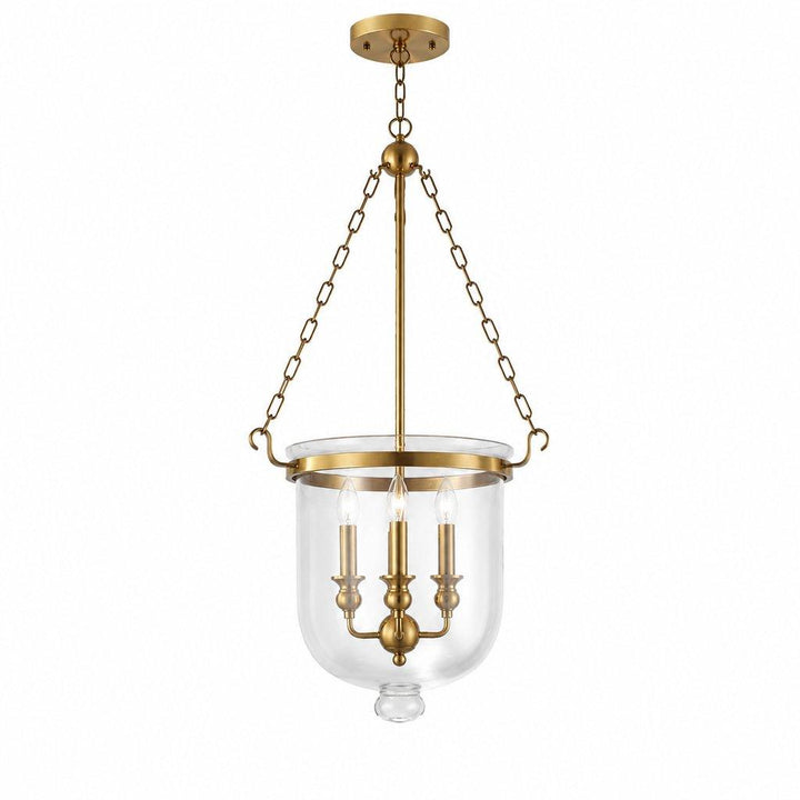 3-Light Clear Glass Lantern Pendant Light