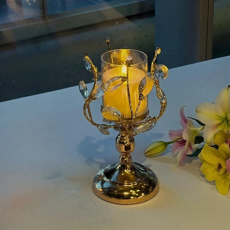 Crystal Glass Petal Candle Holder
