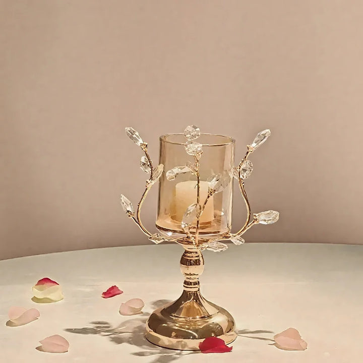 Crystal Glass Petal Candle Holder