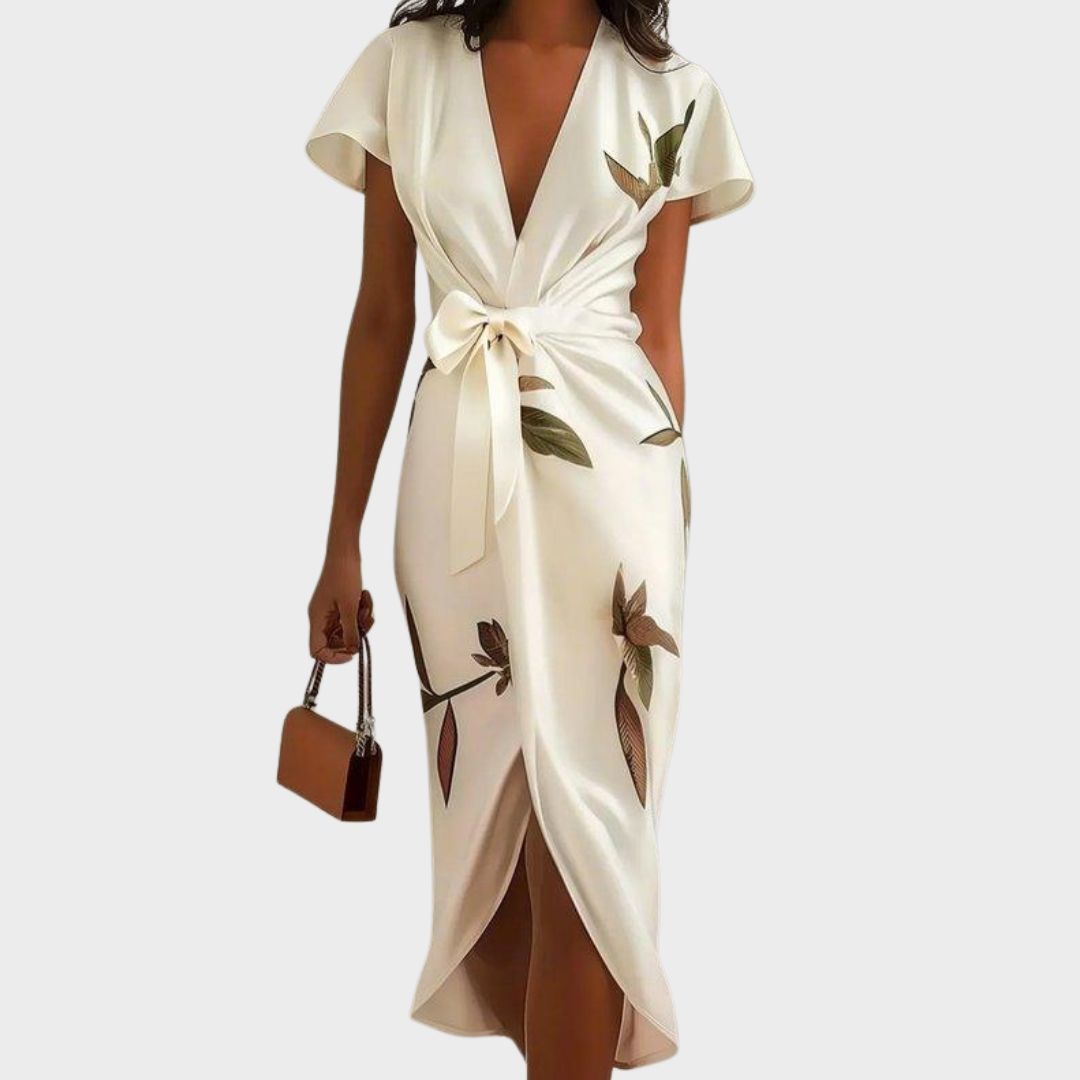 Women's Floral Wrap Midi Summer Dress – image 3