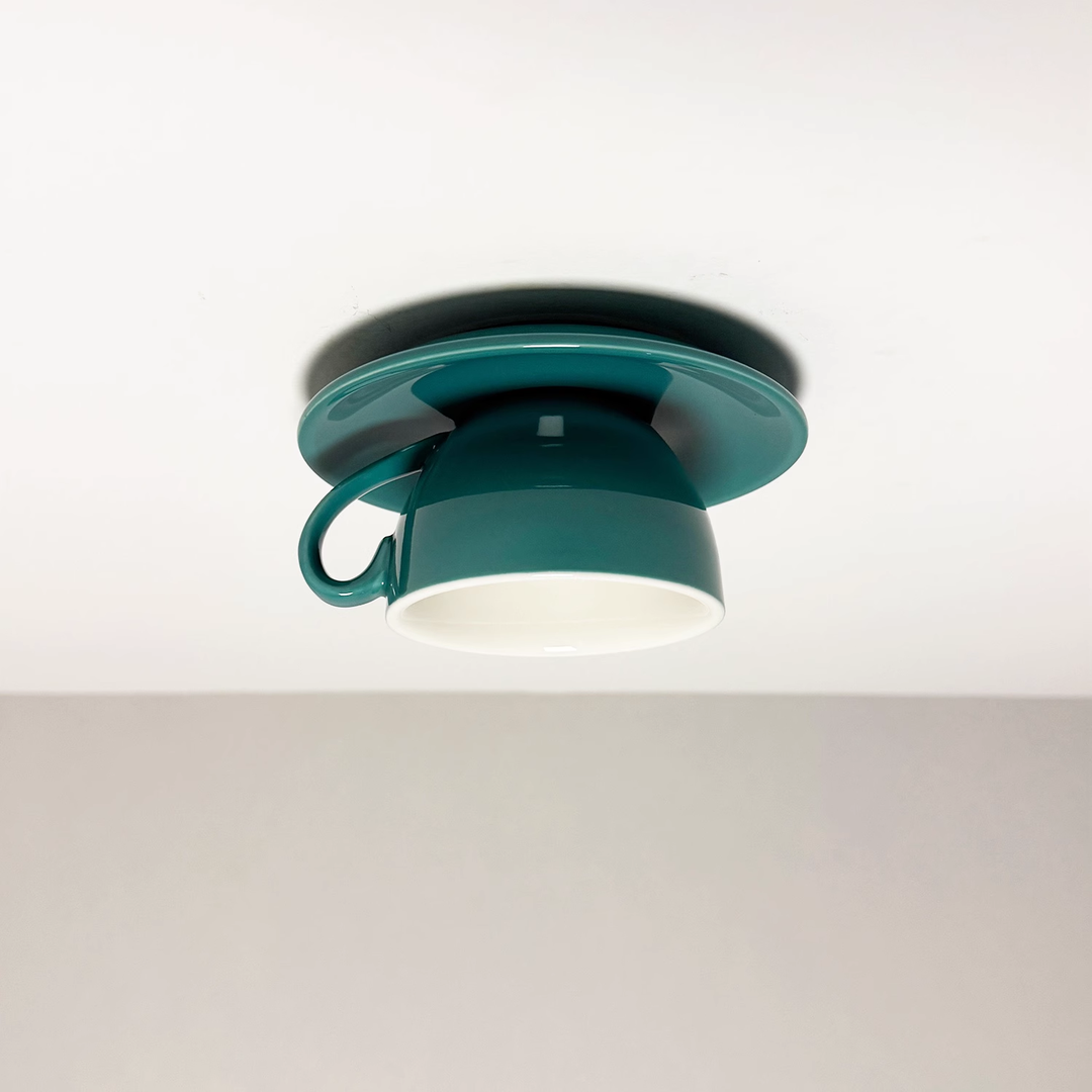 Ceramic Teacup Ceiling Light | Glossy, 11 Colours