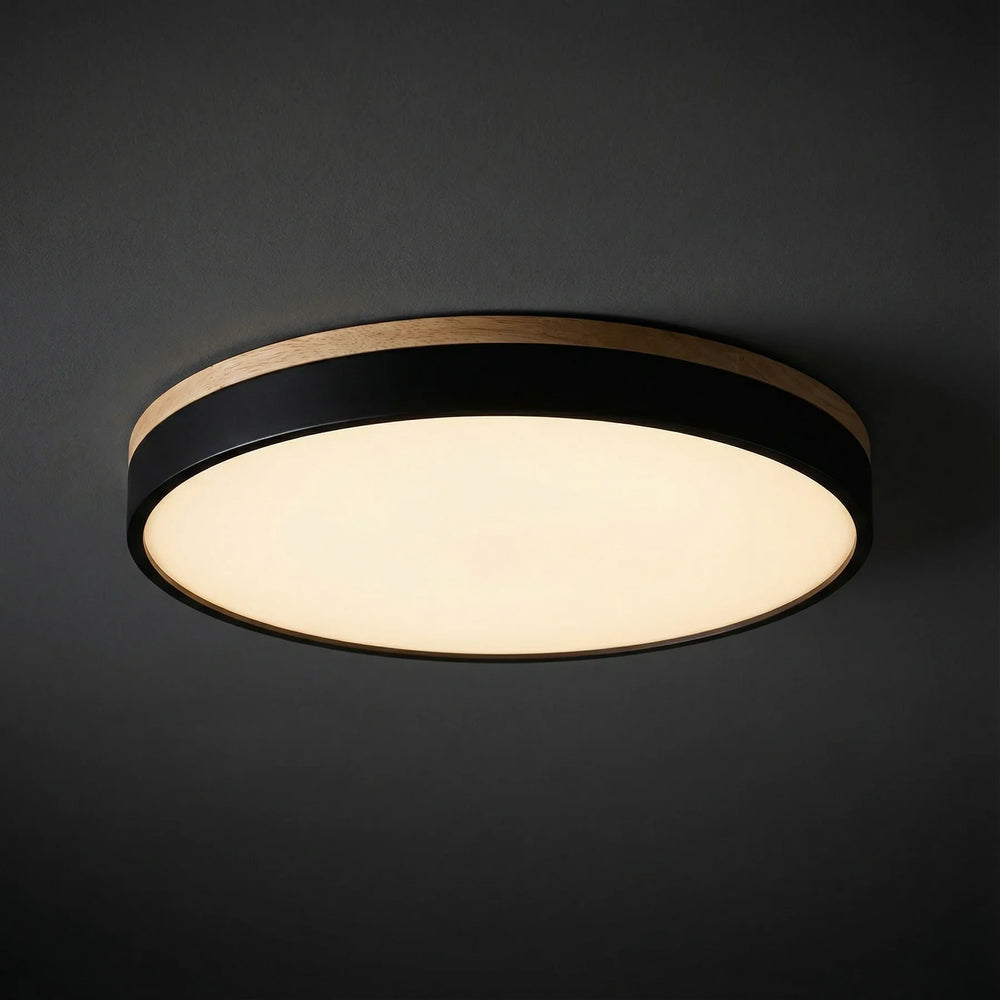 Wood Trim LED Flush Ceiling Light | Seven Colours, 30-60 cm