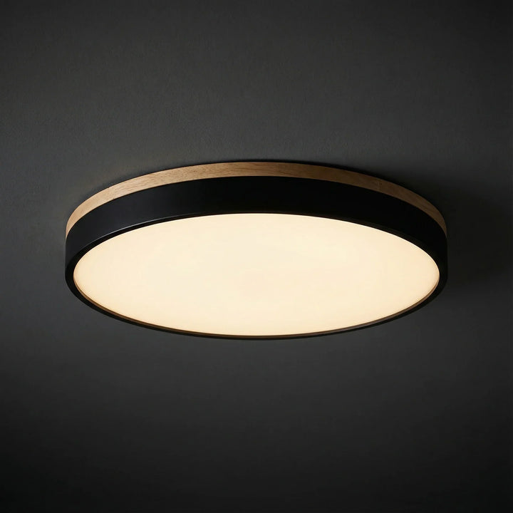 Wood Trim LED Flush Ceiling Light | Seven Colours, 30-60 cm