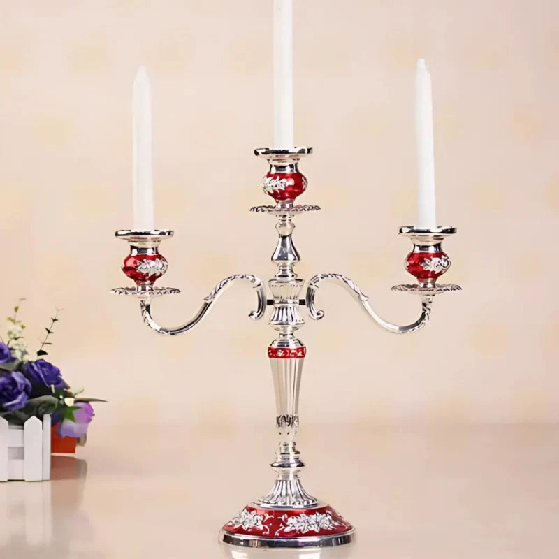 Vintage Floral Alloy Candelabra