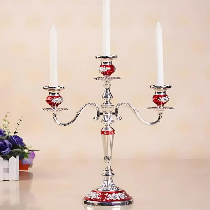 Vintage Floral Alloy Candelabra
