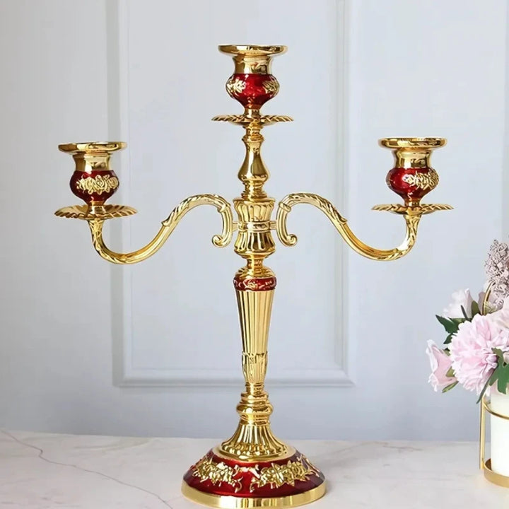 Vintage Floral Alloy Candelabra