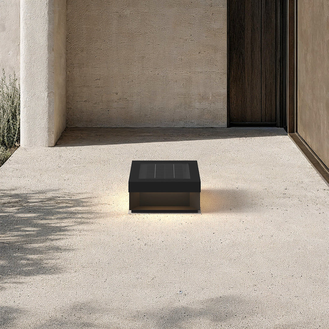 Solar Outdoor Pillar Light | Black Aluminium, 4 Sizes