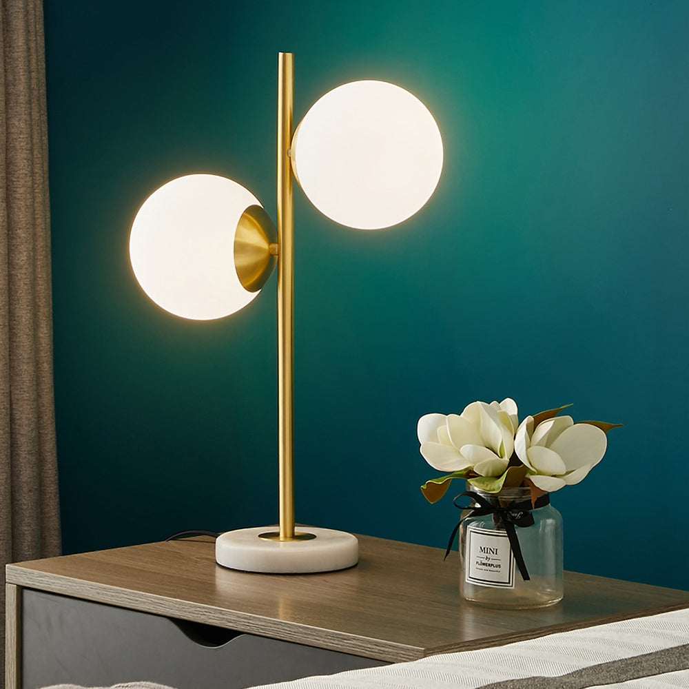 Gold Globe Table Lamp with Marble Base
