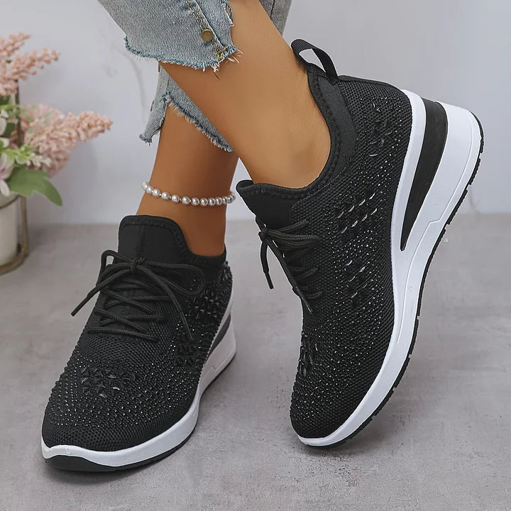 Women's Orthopaedic Knitted Lace-Up Comfort Trainers – image 12