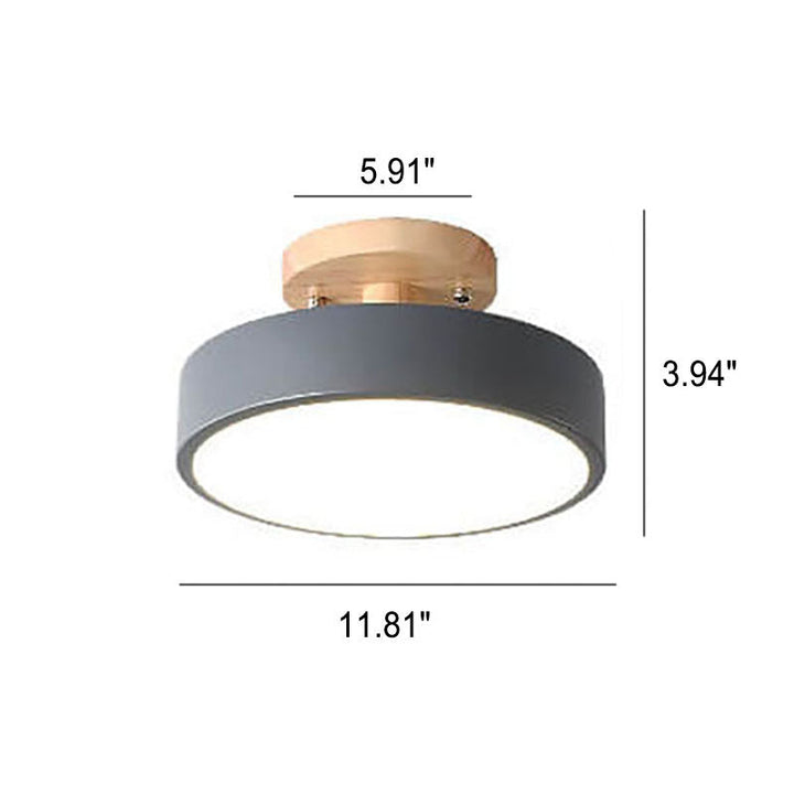 Wood and Metal LED Ceiling Light | 5 Colours, 3 Sizes