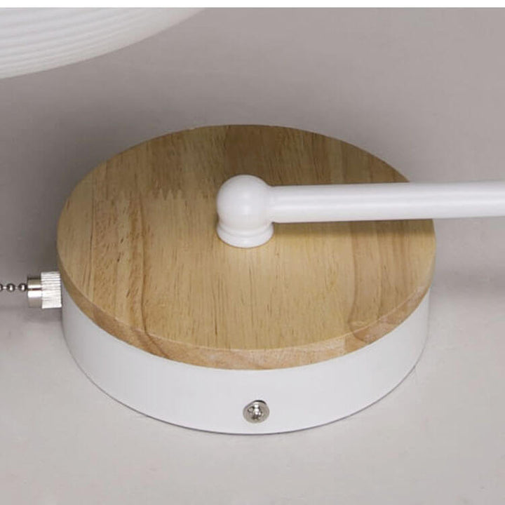 Nordic Wood Dome Wall Light with Pull Switch