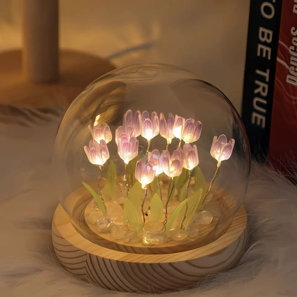 Tulip Glass Dome Night Light