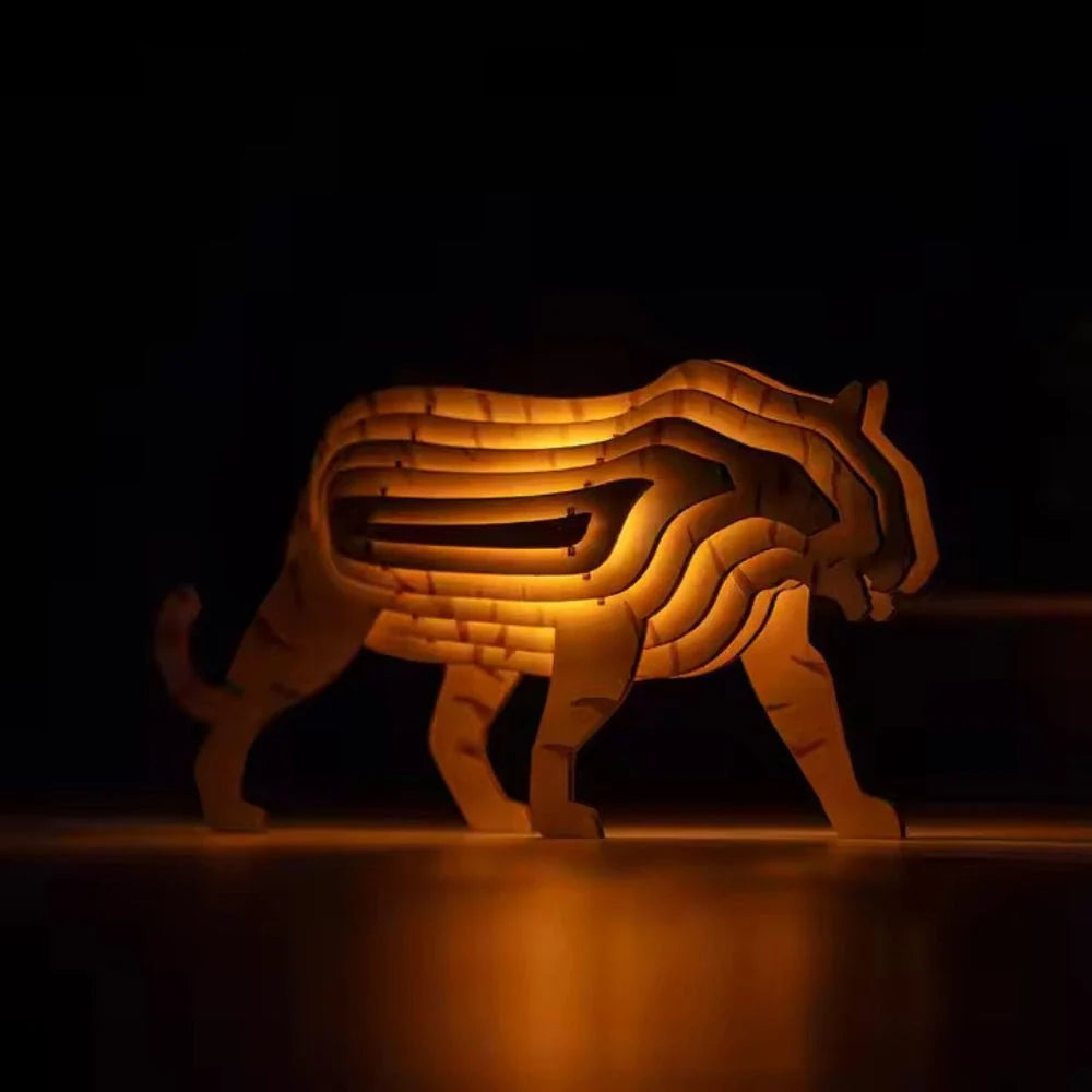 3D Wooden Animal Table Lamp