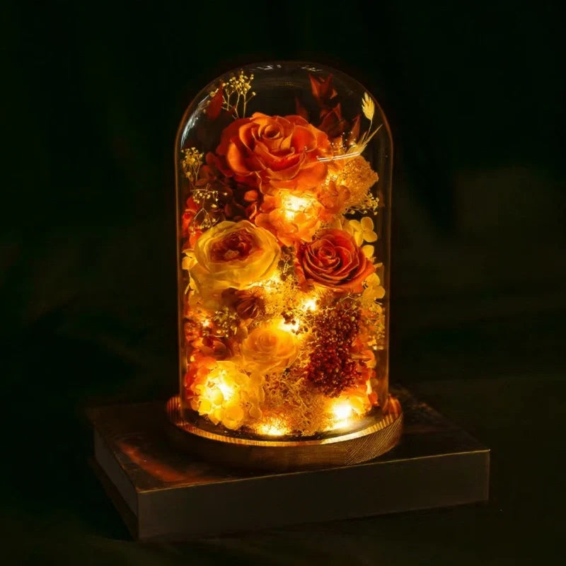 Dried Flower Glass Dome Night Light