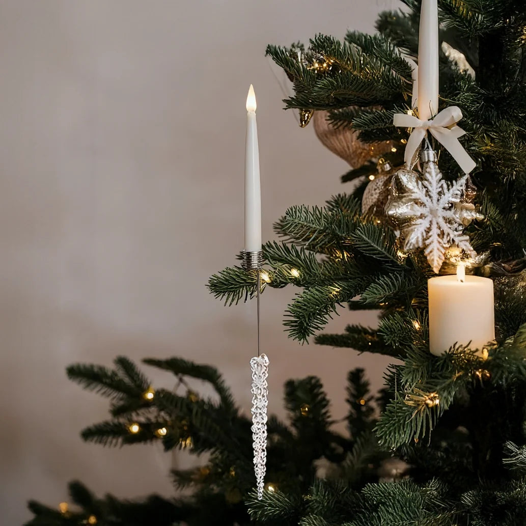 Christmas Tree Candle Lights with Crystal Drops