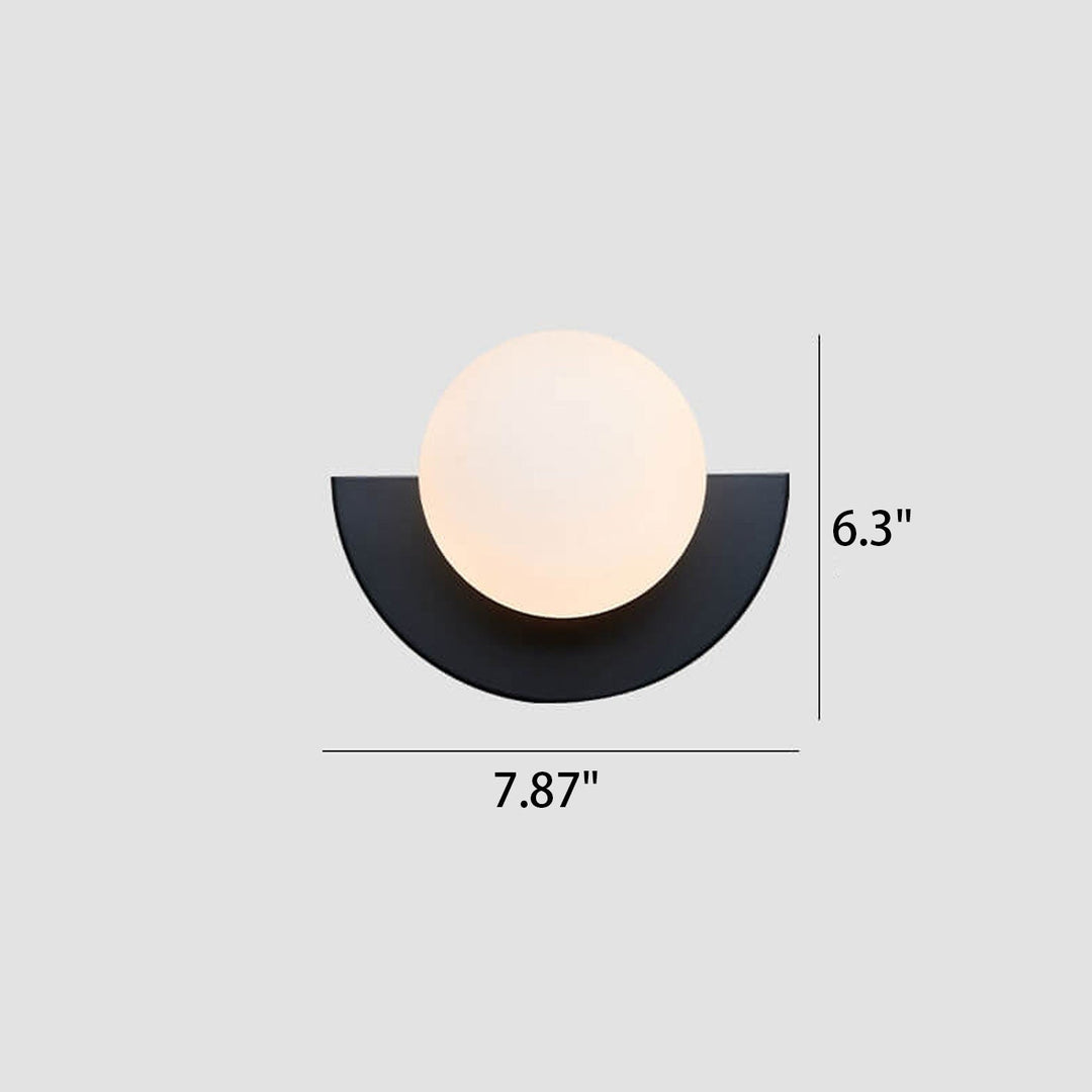 Half-Moon Wall Light | Opal Globe, 7 Colours