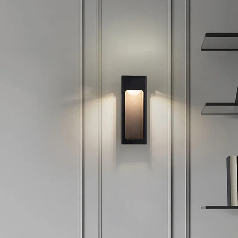Geometric Outdoor Wall Light | Black, Optional Sensor