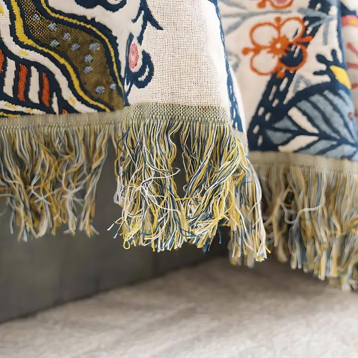 Rustic Artistic Flora Blanket | 100% Floral Cotton Blanket