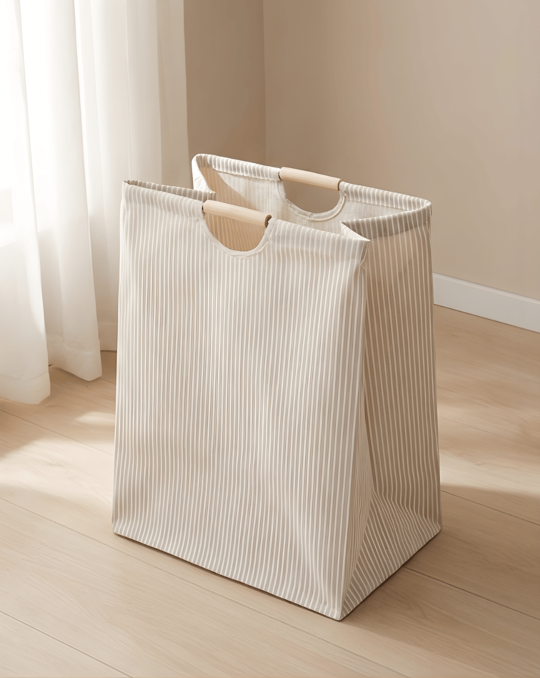 XL Fabric Laundry Basket With Handles, view 3