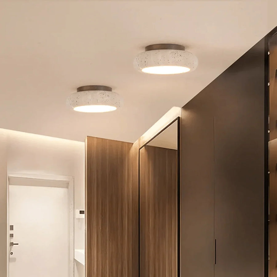 Retro Travertine Wood Ceiling Light 1-Light